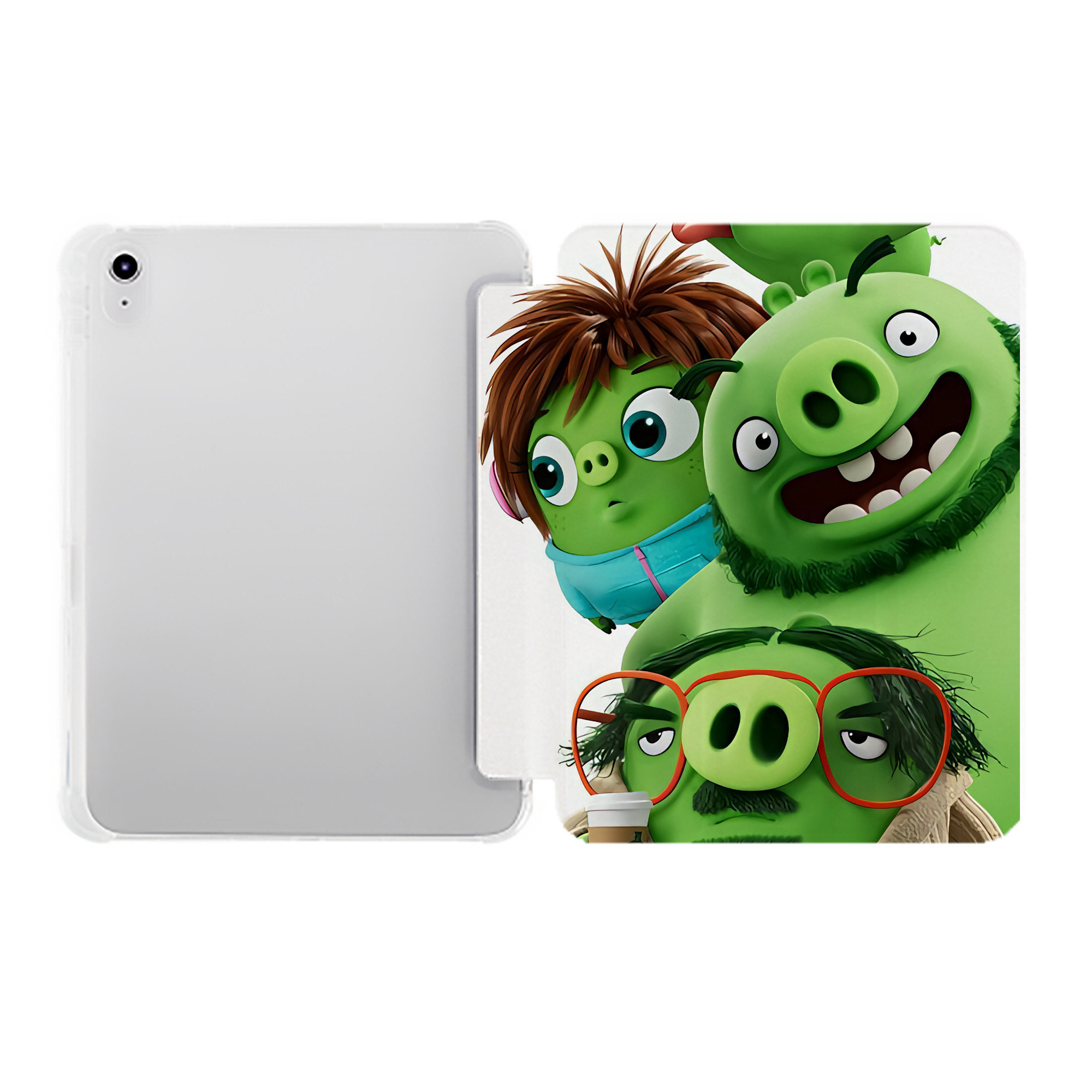 （画像用） Angry Birds アングリーバード IPad ケース ペン収納付き 三つ折りスタンド PUレザー×シリコン 対応機種9.5/10.5/10.9インチ